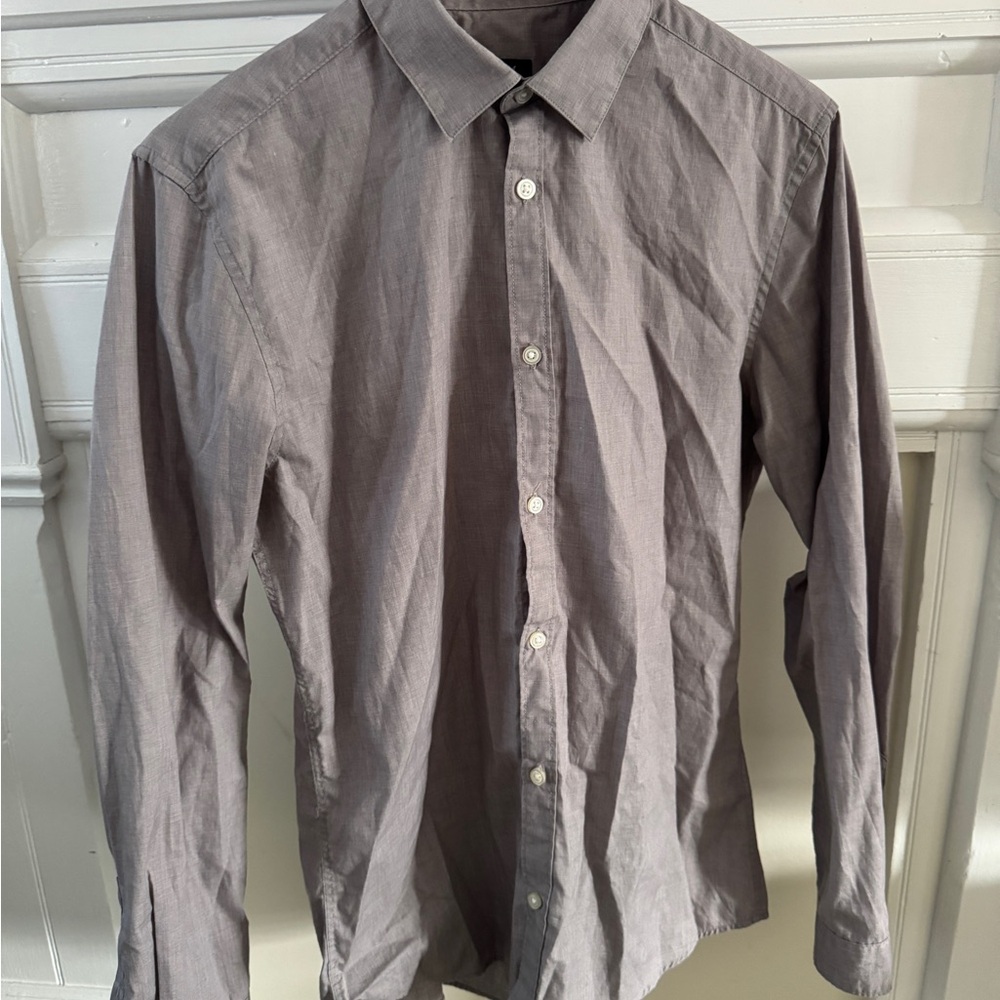 H&M Men's Charcoal Button-Down Shirt